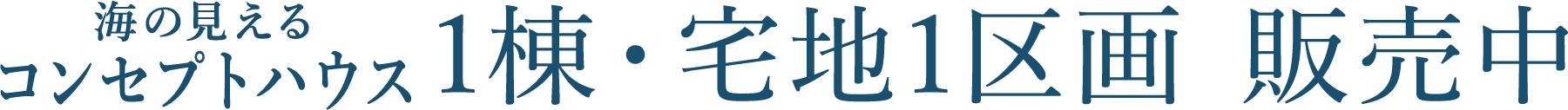 海の見えるコンセプトハウス1棟・宅地1区画 販売中