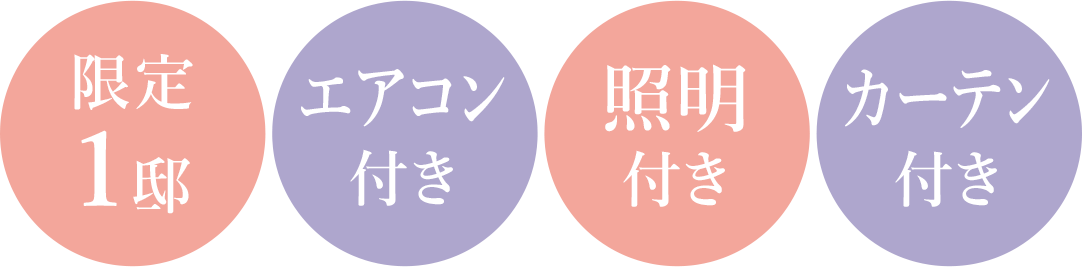 限定1邸・エアコン付き・照明付き・カーテン付き